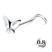 Modified Butterfly Curved Nose Stud NSKB-773 (0.8mm) 